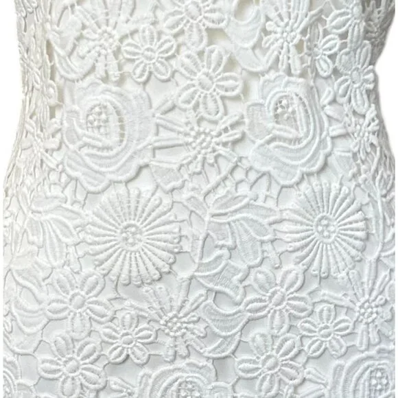 Lulu’s Ivory Lace Halter Mini Dress Floral XL - Picture 4 of 8